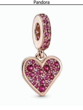 Pandora Pink Crystal Heart Bracelet Charm